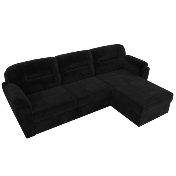 Угловой диван «Бостон», механизм дельфин, велюр, цвет бежевый