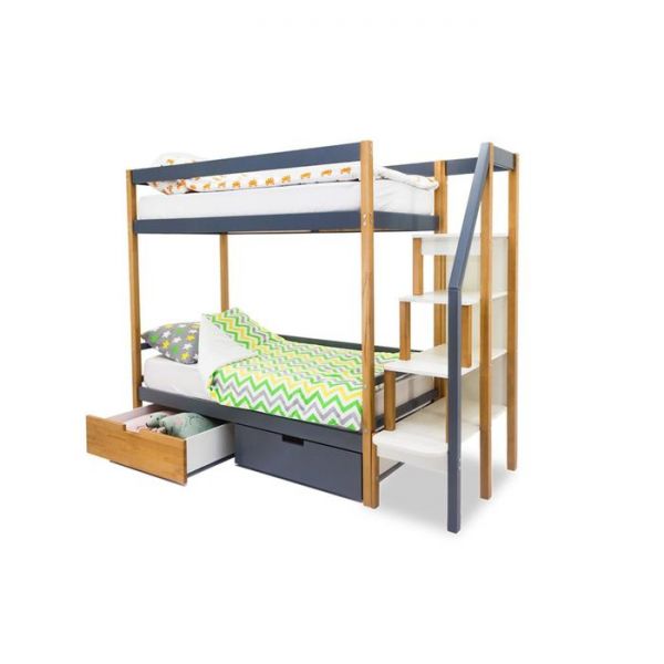 Детская двухъярусная кровать Бельмарко Svogen дерево-графит