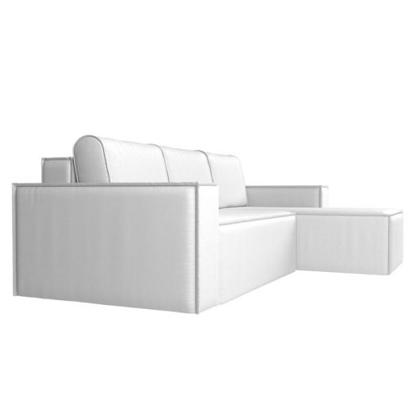 Угловой диван «Куба», механизм еврокнижка, экокожа, цвет бежевый