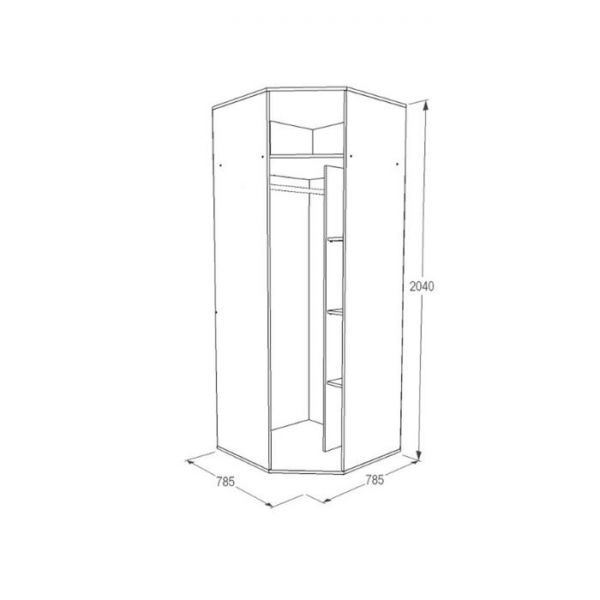 Шкаф угловой «Омега 18», фотопечать, цвет ясень анкор тёмный / ясень анкор светлый