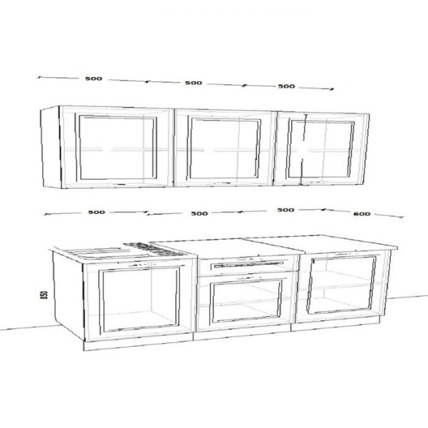 Кухонный гарнитур Гарнитур 4 Белый Вегас 1500 Белый