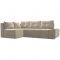 Угловой диван «Амадэус», правый угол, микровельвет, цвет бежевый