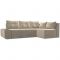 Угловой диван «Амадэус», правый угол, микровельвет, цвет бежевый