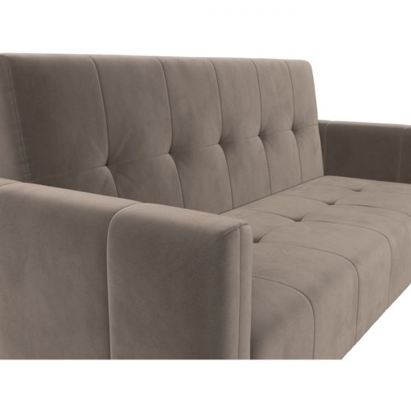 Прямой диван-книжка «Вест», механизм книжка, велюр, цвет бежевый