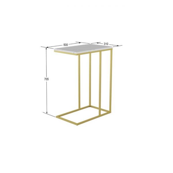 Стол приставной «Агами Голд», 500 ? 310 ? 705 мм, цвет белый мрамор