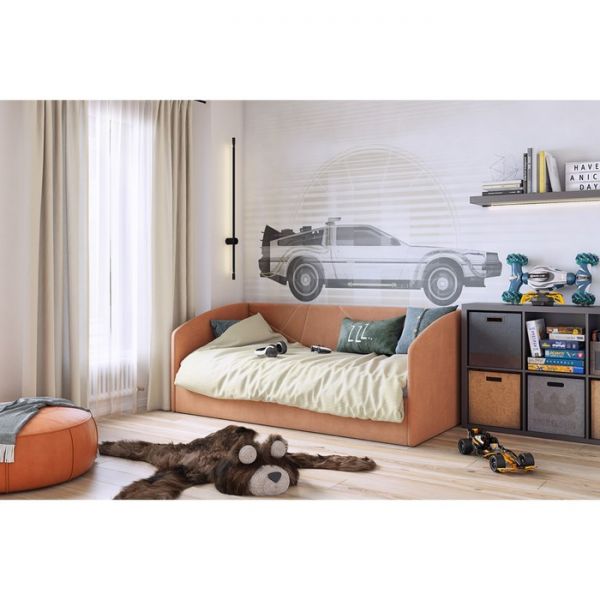 Софа с ортопедом + ПМ Квест 900х2000 персик (велюр)