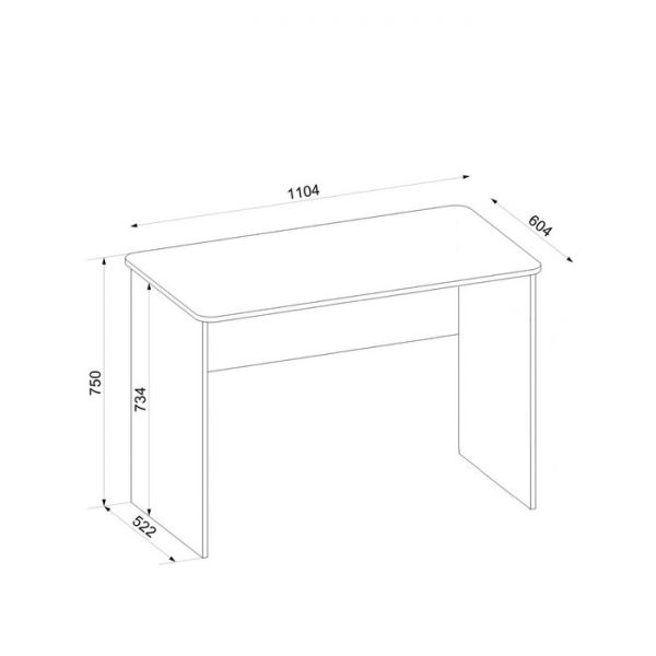 Стол письменный Сити-51 1104x604x750 Сосна карелия