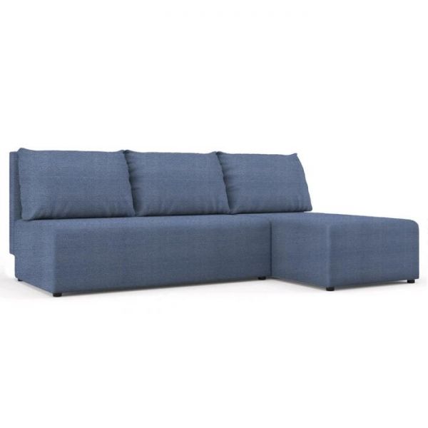 Угловой диван «Алиса», бельевой ящик, еврокнижка, ткань велюр, цвет shaggy azure