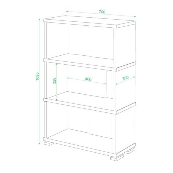Стеллаж, 700 ? 300 ? 1100 мм, цвет белый жемчуг