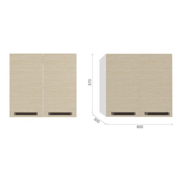 Кухня «Модена» со столешницей, размер 1.8 м, материал ЛДСП, цвет дуб молочный / венге цаво