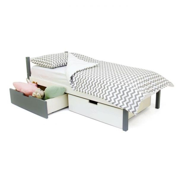 Детская кровать "Svogen classic графит-белый"