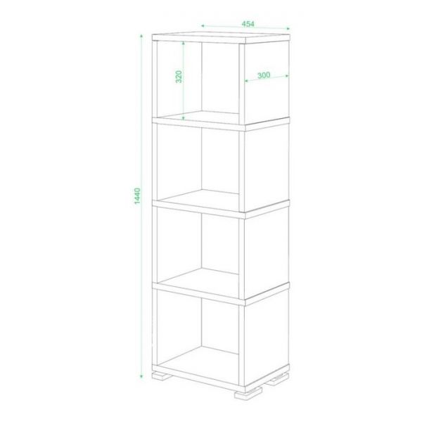 Стеллаж, 450 ? 300 ? 1440 мм, цвет венге