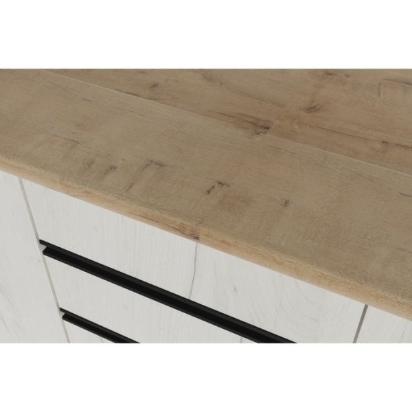 Кухонный гарнитур Амели компакт 2200х600х2170 Белый/Дуб бунратти/Дуб грей