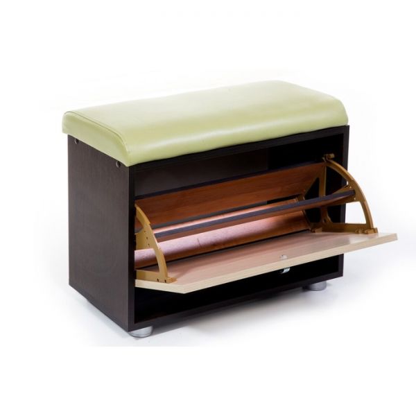 Обувница МС 1(105), 620х300х460, Венге/Ясень/Зеленый