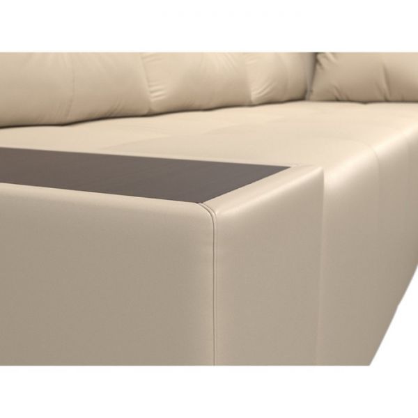 Угловой диван «Амадэус», правый угол, экокожа, цвет бежевый