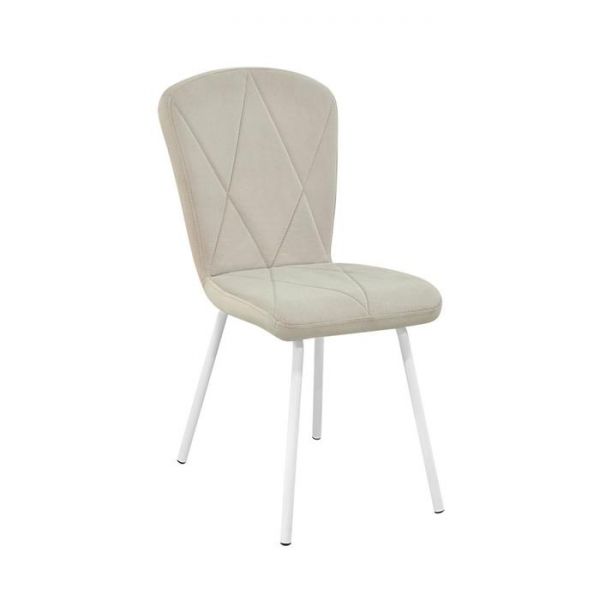 Стул «Хельга 2», каркас металл белый, велюр, цвет синий