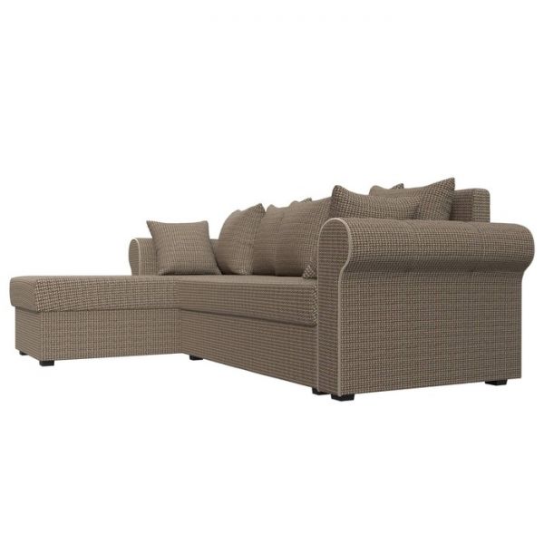 Угловой диван «Рейн», механизм еврокнижка, угол правый, рогожка, корфу 03 / кант бежевый