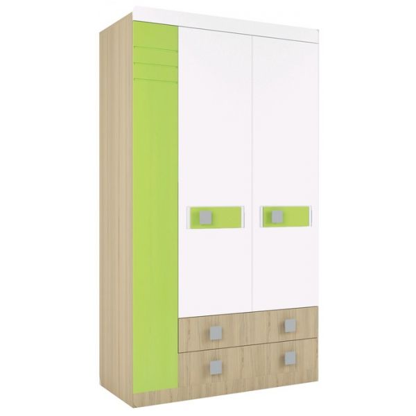 Шкаф 3-х створчатый «Стиль 25», 1150 ? 516 ? 2040 мм, цвет туя светлая / лайм