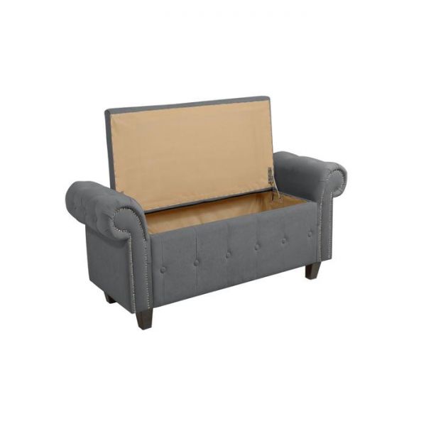 Банкетка Кеми 1370х470х580 Велюр серый