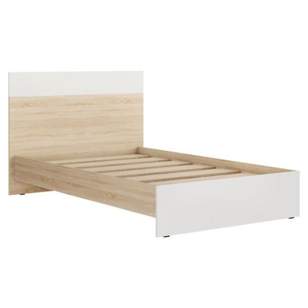 Кровать  ЛАЙТ 1200х2000 Белый/корпус Дуб Сонома