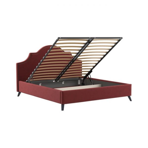 Кровать Фаина, 1800х2000, ортопедическое осн+ПМ, Блиц 09/ Карминно-красный