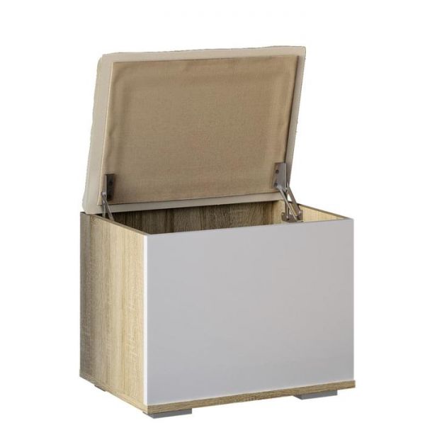 Пуф Белладжио 502х370х435 сонома/белый глянец