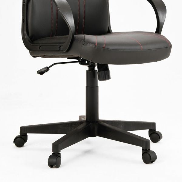 Кресло игровое Zombie RUNNER черный/красный, текстиль/эко.кожа, крестовина пластик