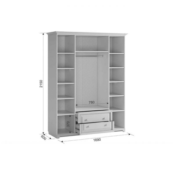 Спальный гарнитур Белла №2 (Комплект 4 предметов) белый/джелато софт