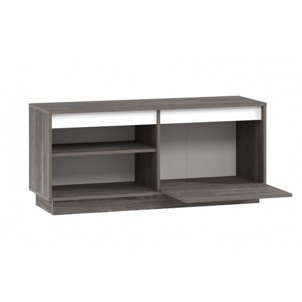 Тумба под ТВ Virginia НМ 011.28, 1242х400х554, Белый Скандинавский/Ясень Анкор темный