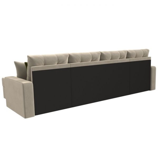 П-образный диван «Ливерпуль», механизм дельфин, микровельвет, цвет бежевый