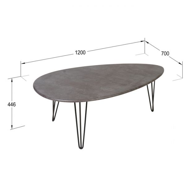 Стол журнальный «Шеффилд», 1200 ? 700 ? 446 мм, цвет серый бетон