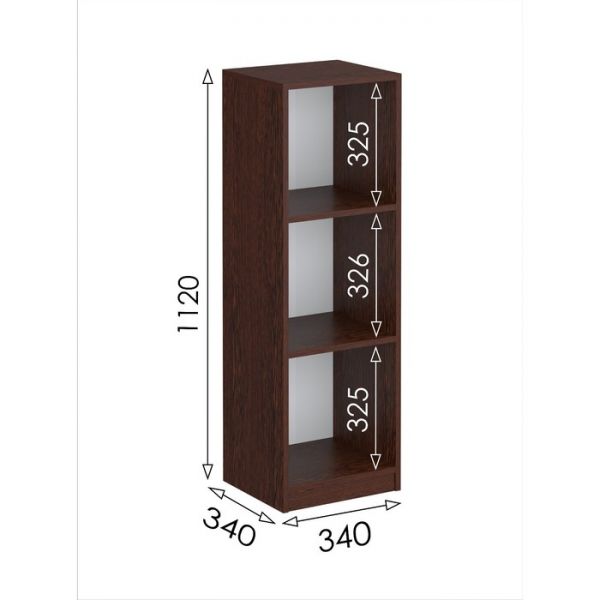 Пенал открытый мини «Уфимка», 340 ? 340 ? 1120 мм, цвет венге