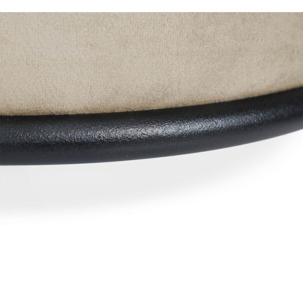 Банкетка Sheffilton SHT-B6 360х360х450 микровелюр ванильный крем/металл черный муар