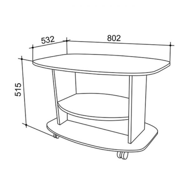 Стол журнальный "Лидер", дуб сонома