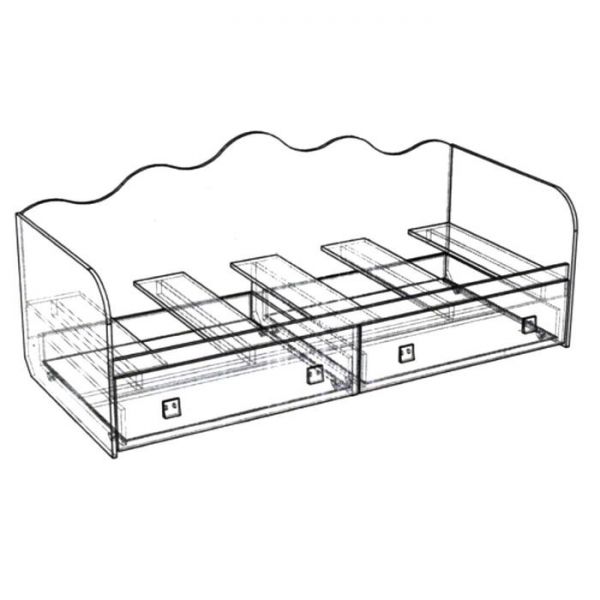 Кровать-тахта с ящиками «Принцесса», 2032 ? 865 ? 850 мм, цвет дуб сонома
