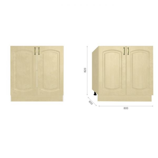 Кухня «Паула» со столешницей, размер 1.6 м, фасады МДФ, цвет берёза