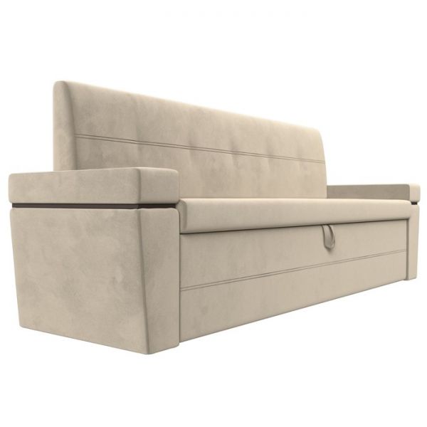 Кухонный прямой диван «Деметра», механизм дельфин, экокожа, цвет белый