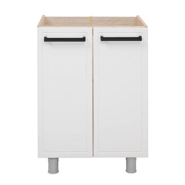 Шкаф наполный под мойку Квадро 800х470х826 Дуб сонома/Нубук Милк