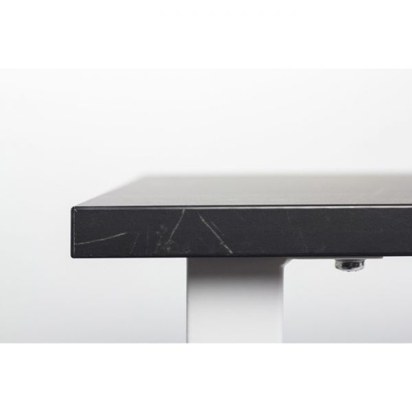 Стол АТЛАНТ-12  1300/1800х800х760 Камень Черный/Опора Атлант белая глянцевая