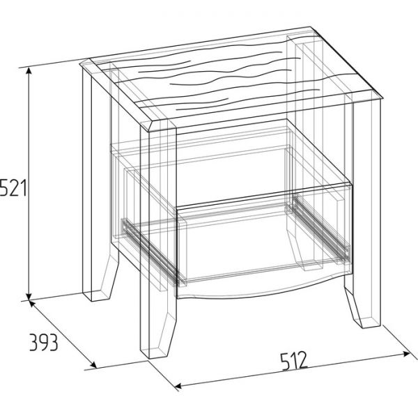 Тумба прикроватная Brownie 42, 512 ? 392 ? 520 мм, цвет мокко / белый