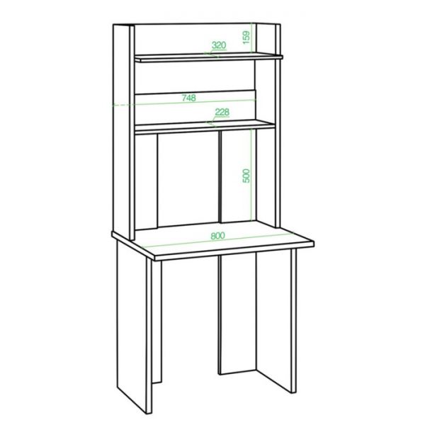 Компьютерный стол, 800 ? 600 ? 1785 мм, цвет карамель