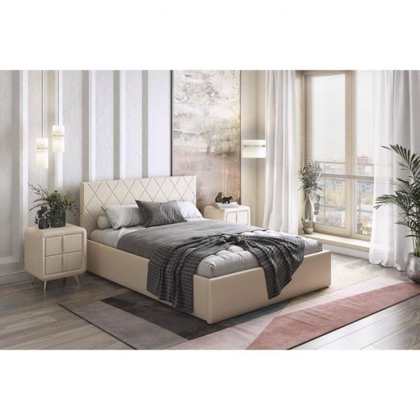 Каркас кровати Ника 1400х2000 экокожа белая