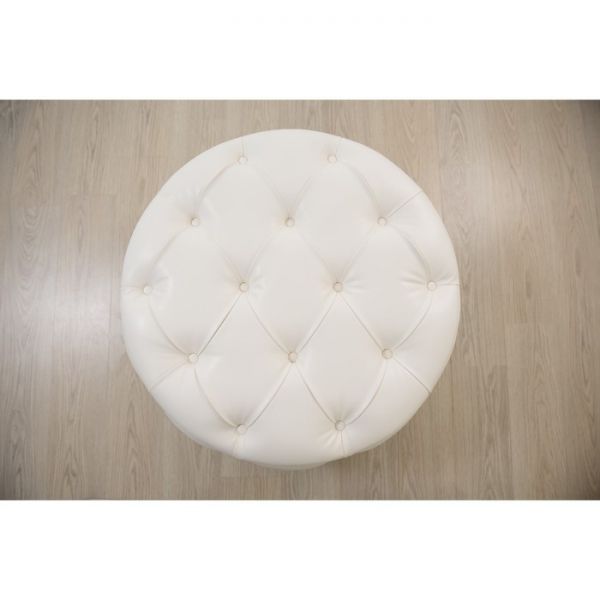 Пуф «Рондель большой», 900 ? 900 ? 450 мм, глухой, экокожа, цвет взбитые сливки