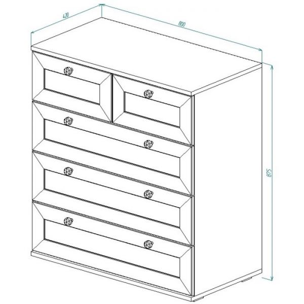 Комод К-34 РИВЬЕРА 875х800х420 Ясень Шимо Светлый