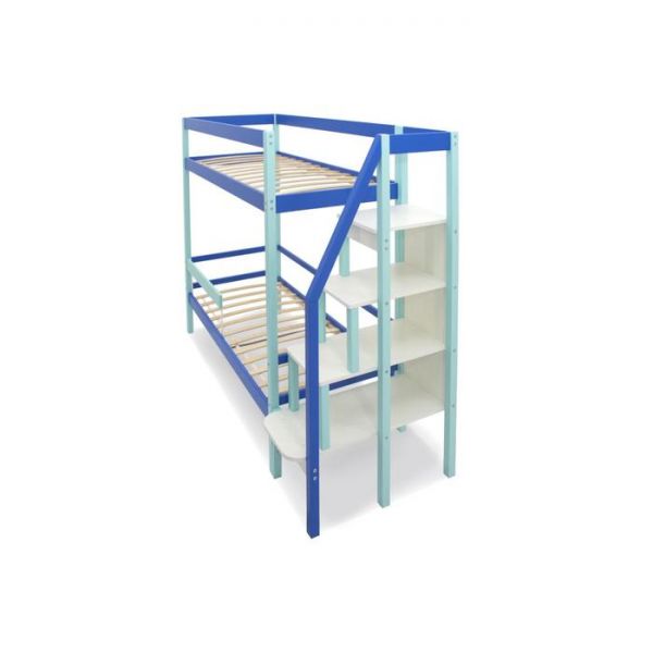 Детская двухъярусная кровать Бельмарко Svogen мятно-синий
