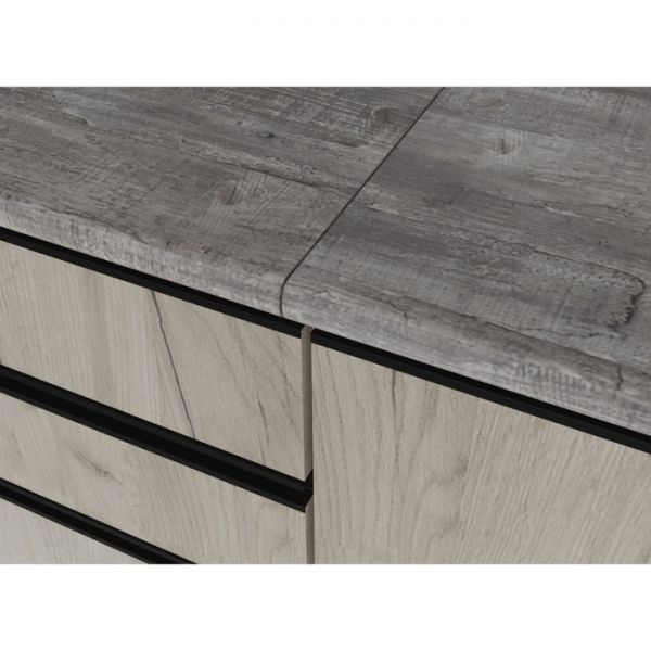 Кухонный гарнитур Паола макси 1800х600 Белый/Кантри/Дуб грей, Дуб браун