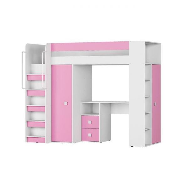 Детский уголок Д-4,2000х800 корпус Белый/Розовый