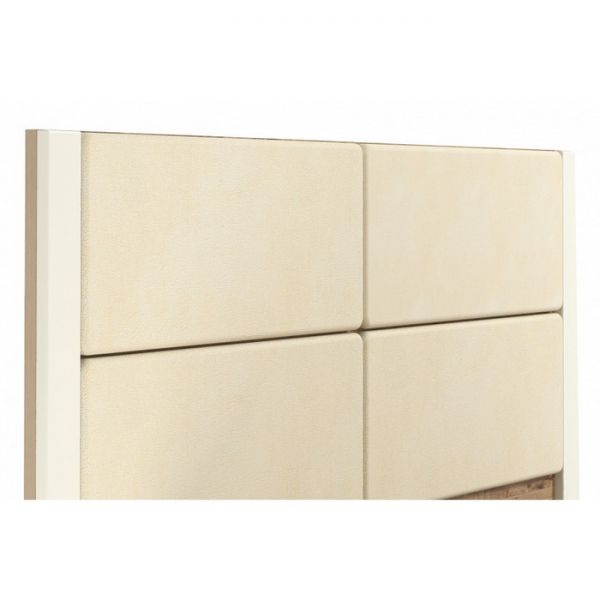 Кровать Livorno НМ 040.52-01 Х, 1800х2000, к/з Бум милк, 10 25 Софт Панакота, Дуб Бунратти