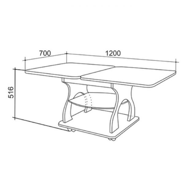 Журнальный стол Купер 600/1200х700х516 Дуб млечный