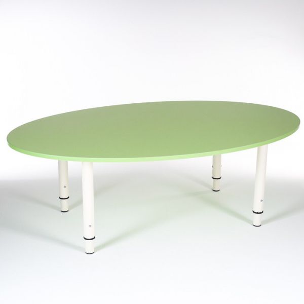 Стол Овальный растущий гр.0-3 на металлокаркасе, Зеленый степной